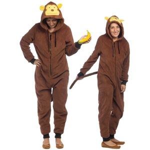 Monkey Halloween Costume Onesie Adult Unisex - Size M Pajama PJ